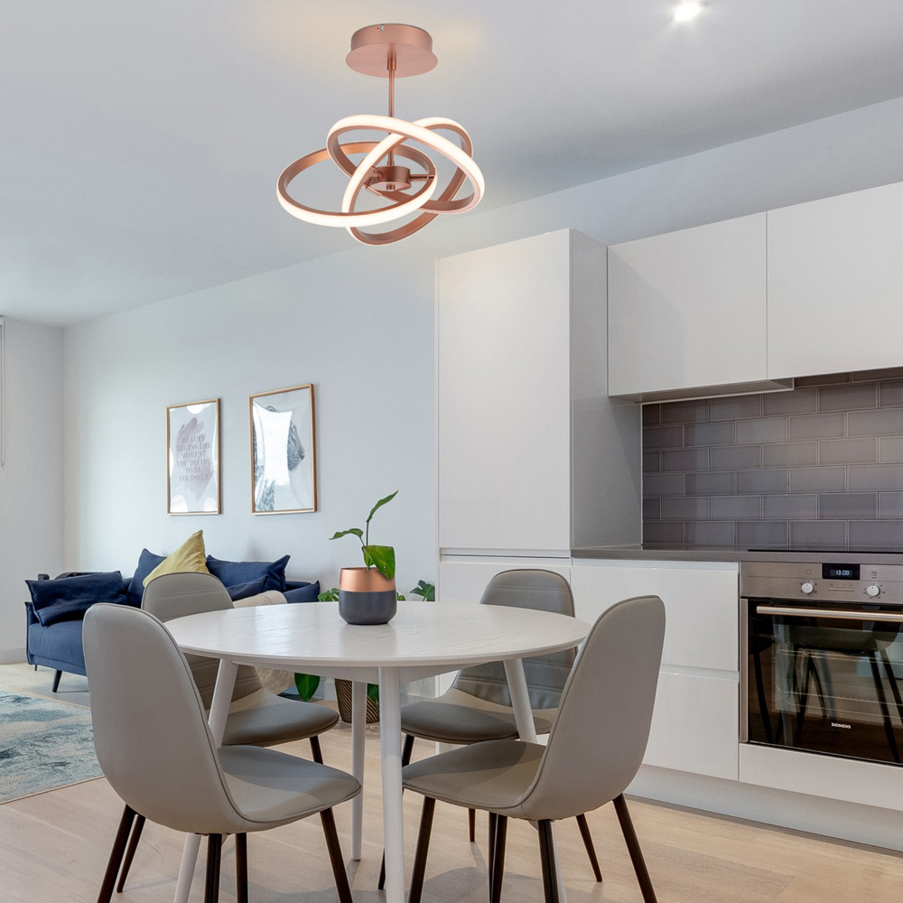 Cosylyte Ridgley 3 Ring Copper Asteroid LED Pendant Light Image 6