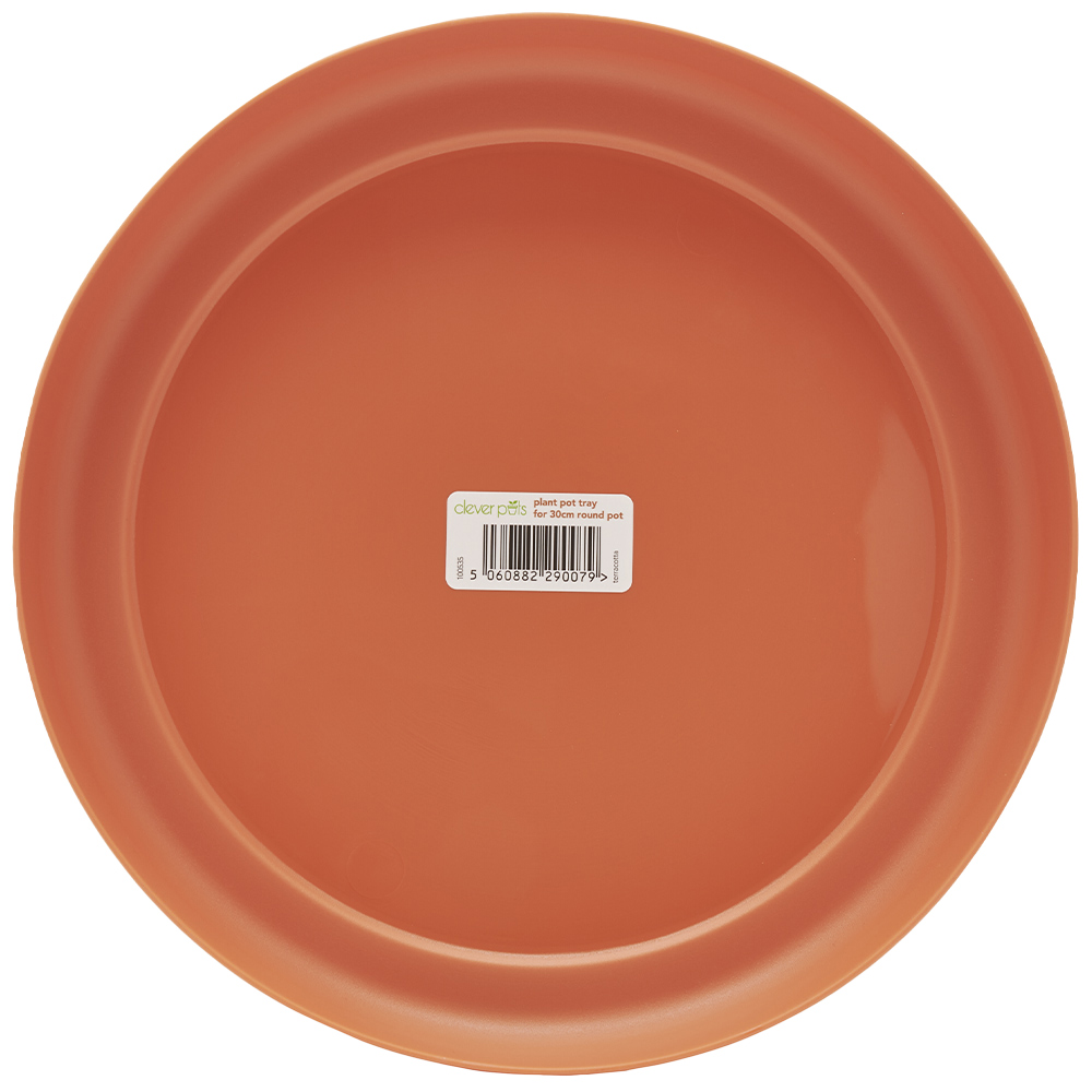Clever Pots Terracotta Plastic 22.5cm Round Plant Pot Tray Image 4