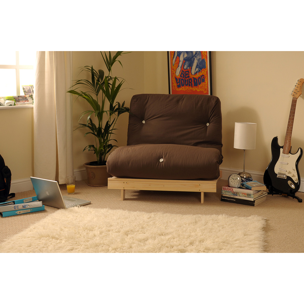 Brooklyn Luxury Small Double Sleeper Chocolate Futon Base and Mattress Image 3