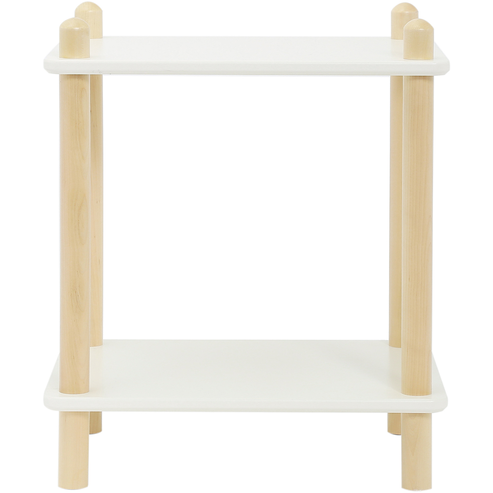 FurnitureHMD 2 Shelf White and Natural Bookcase Image 2