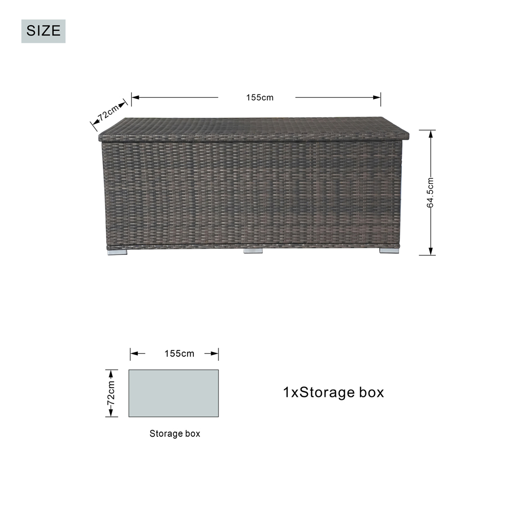 Direct Wicker 495L Medium Brown Garden Rattan Storage Box Image 8