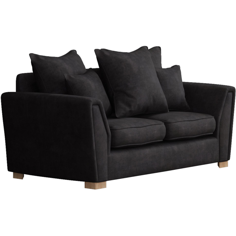 Wendleberry 2 Seater Ebony Plush Velvet Scatter Back Sofa Image 3