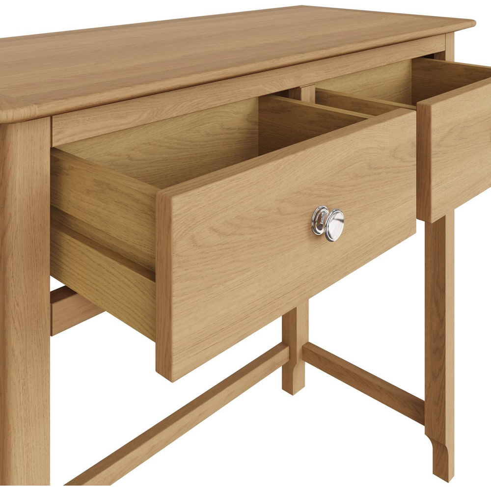 FWStyle Taberno 2 Drawer Lacquered Natural Oak Dressing Table Image 5
