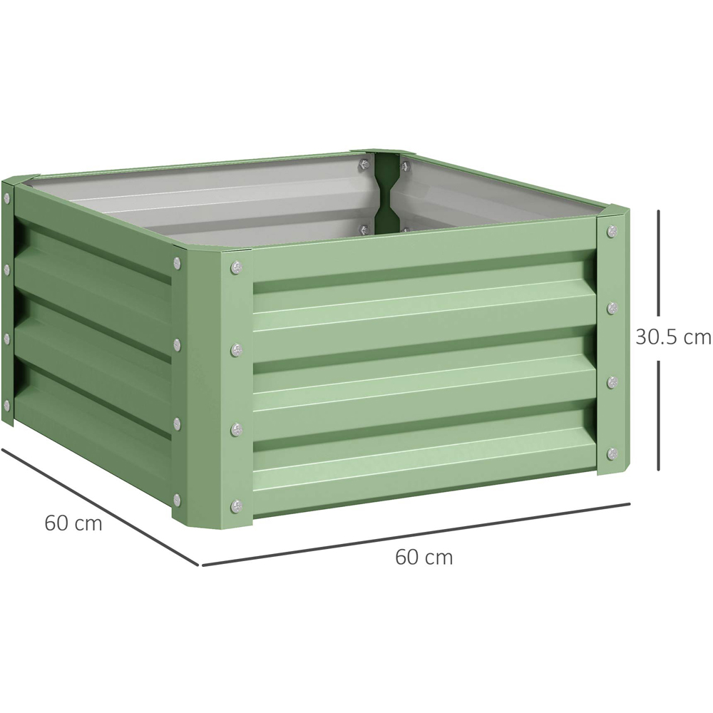 Outsunny Light Green Galvanised Raised Garden Bed 2 Pack 60 x 60cm Image 9