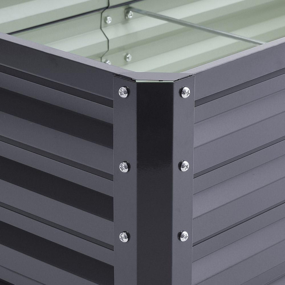 Living and Home Grey Rectangle Galvanised Steel Raised Garden Bed 180 x 90cm Image 6