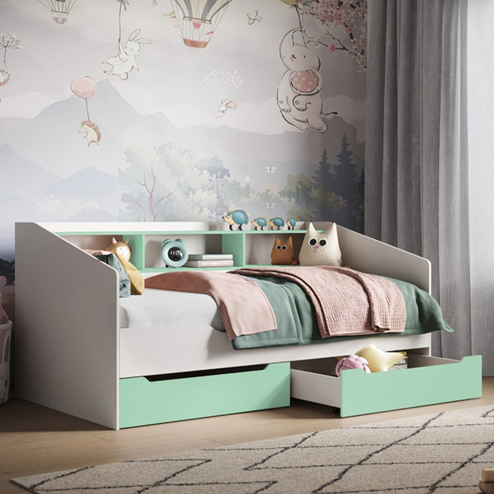 Flair Leni Single White and Mint Day Bed Image 1