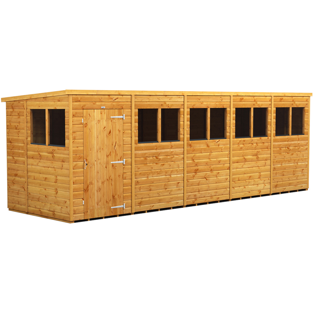 Power Sheds 20 x 6ft Pent Wooden Shed Image 1