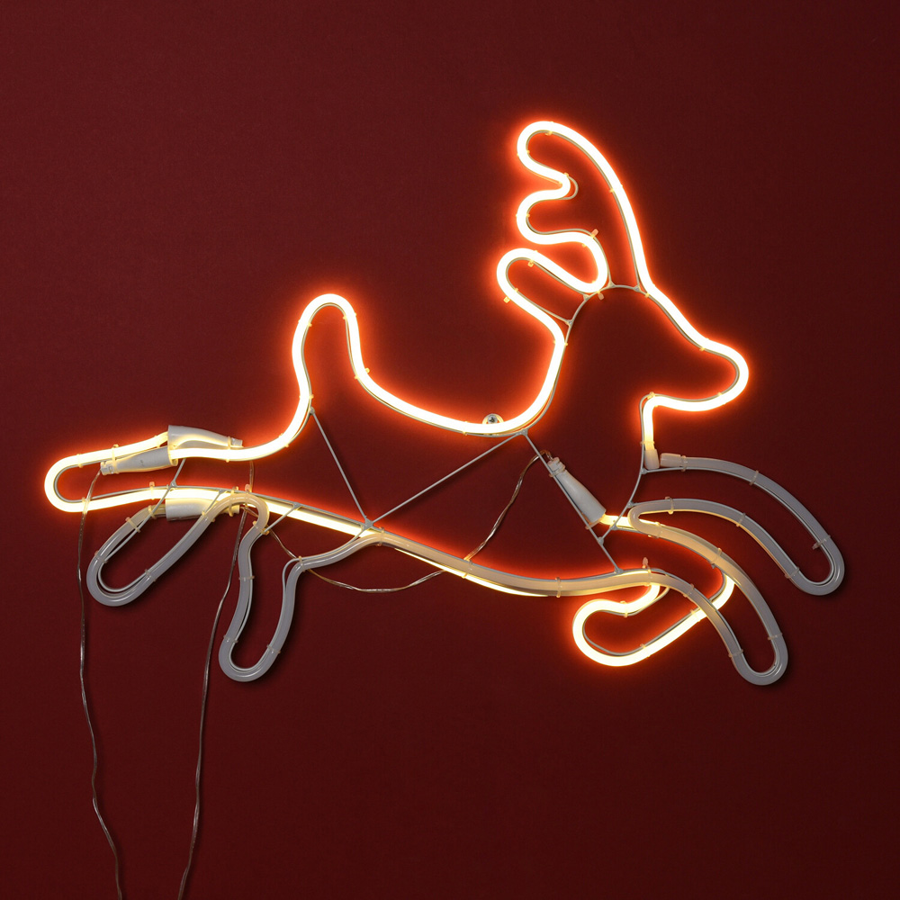 LED Leaping Stag Rope LightWarm White Image 2
