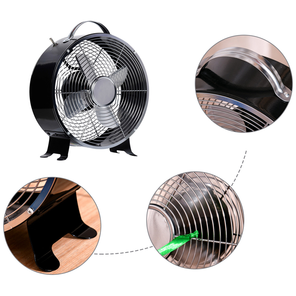 HOMCOM Black Desk Clock Fan 12 inch Image 3