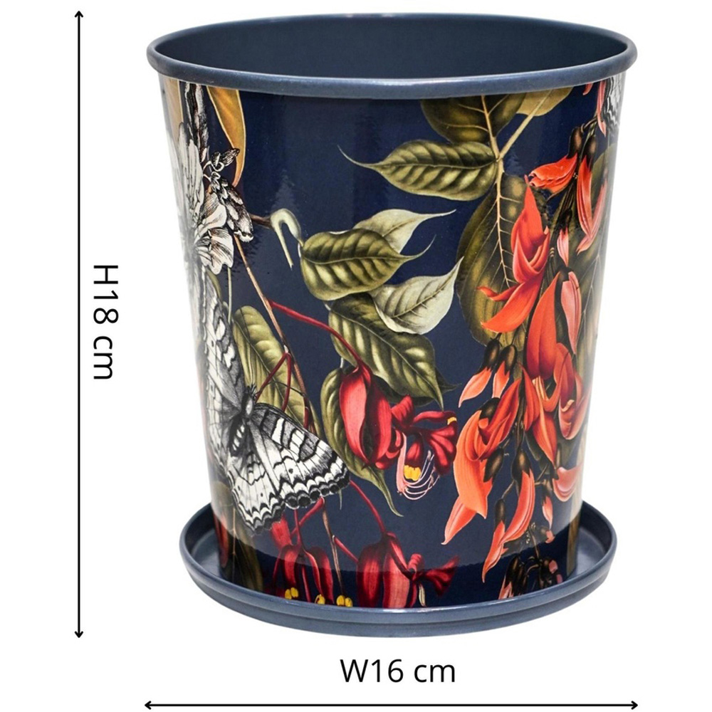 Ivyline Kew Blue Temperate House Planter with Saucer 16cm Image 3