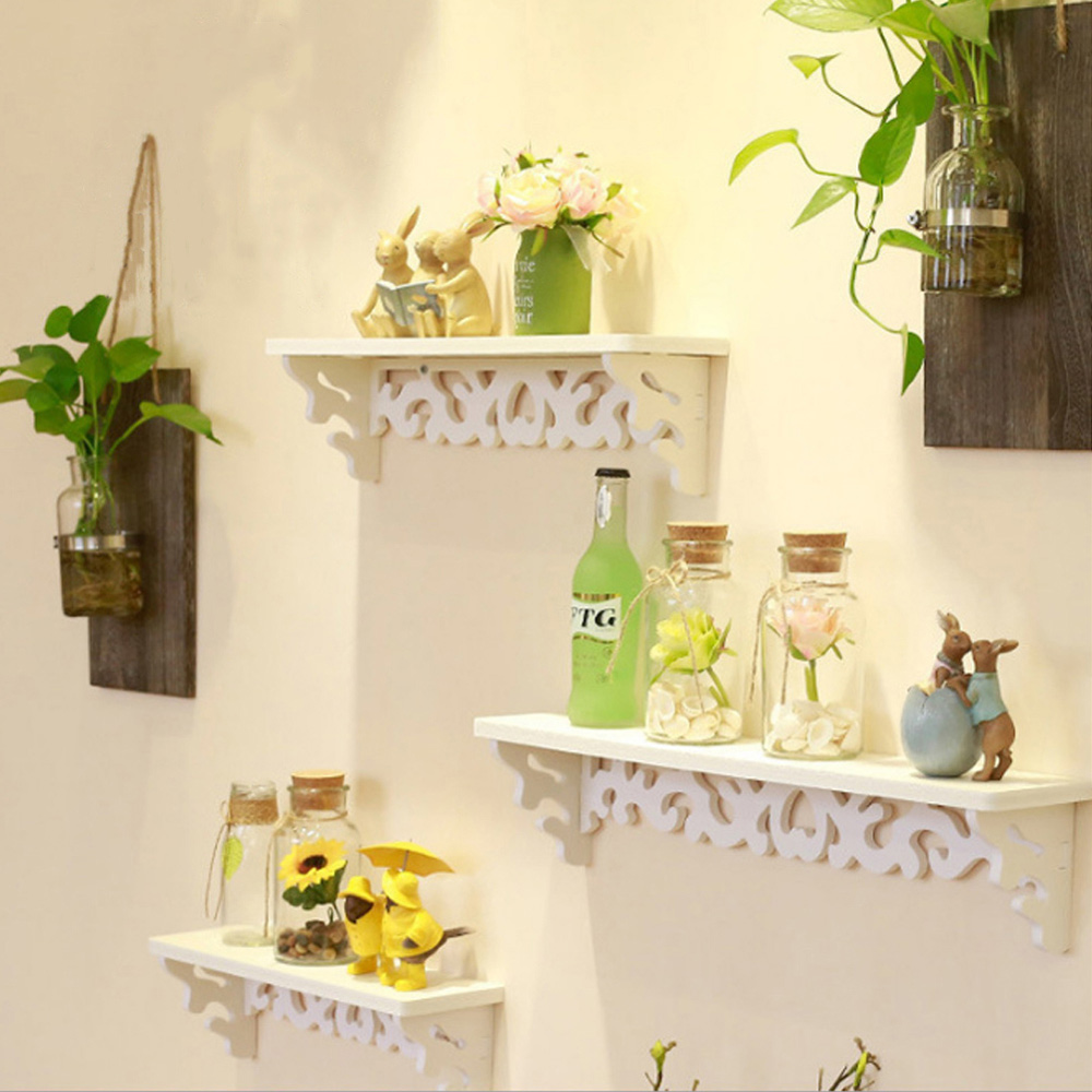 Living and Home 3 Pack White Wall Hanging Floating Shelf Image 2