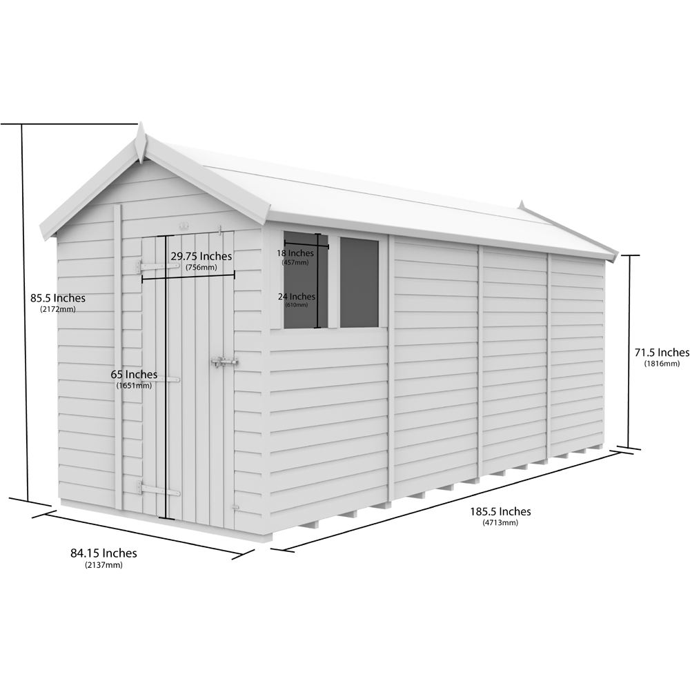 DIY Sheds 7 x 16ft Tongue and Groove Timber Apex Garden Shed Image 9