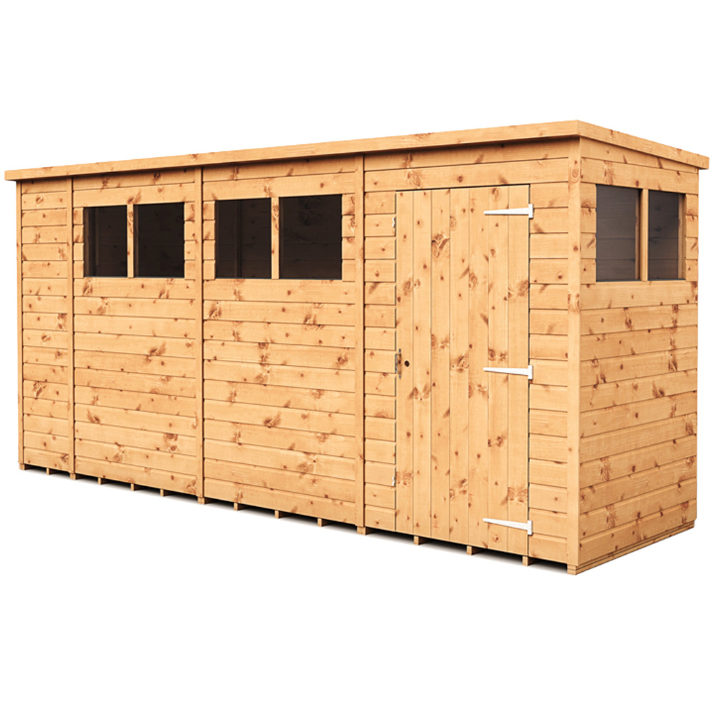 Empire Sheds 14 x 4ft Tongue and Groove Wooden Pent Garden Shed Image 1