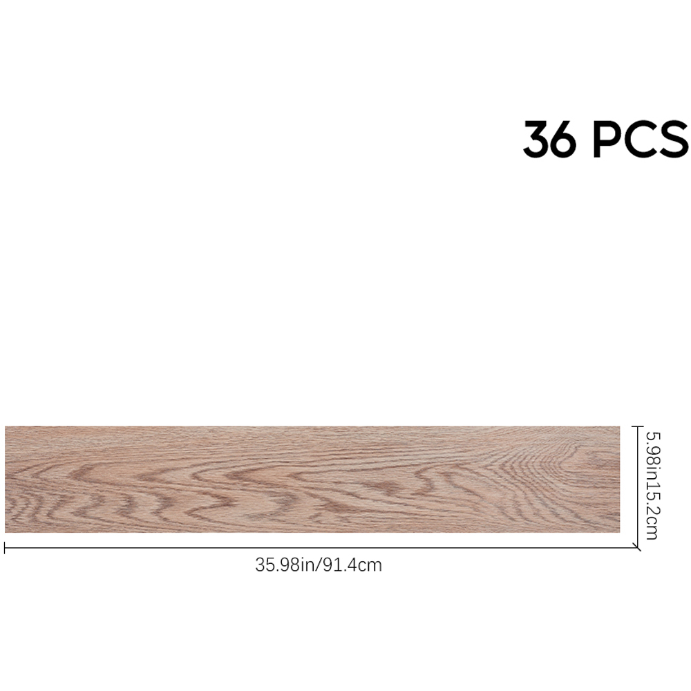 Living and Home Brown Rustic Wood Grain Rectangle PVC Flooring Self Adhesive 36 Pack Image 8