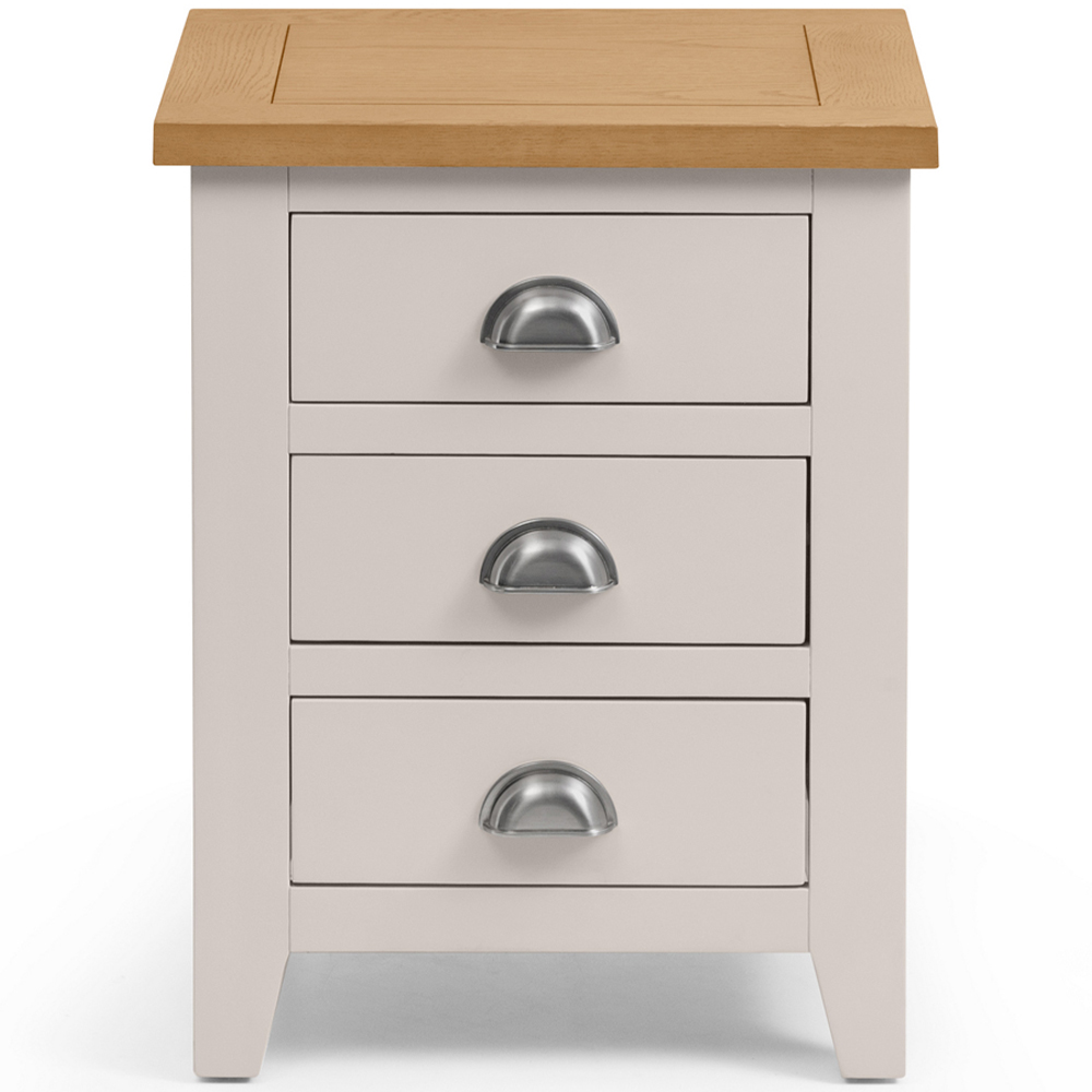 Julian Bowen Richmond 3 Drawer Grey and Oak Bedside Table Image 4