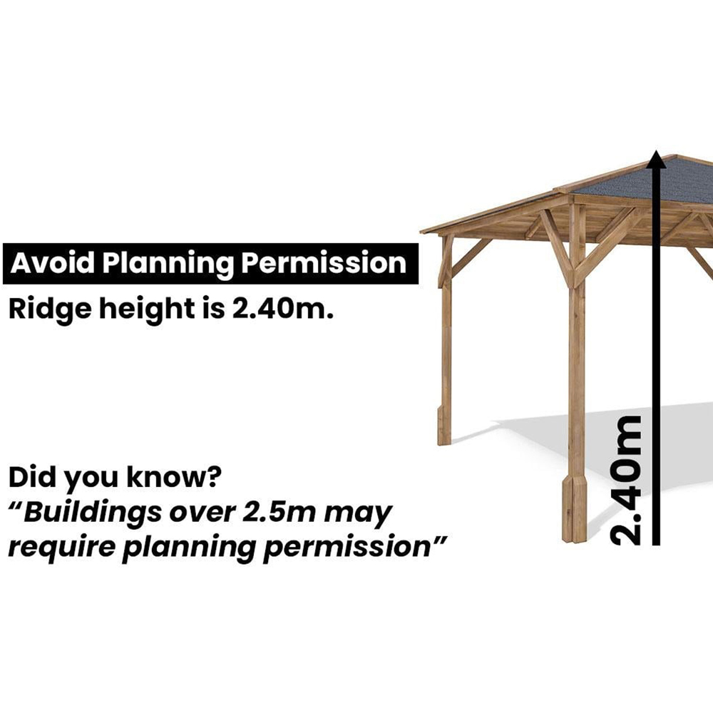 Dunster House Utopia 6 x 3m Brown Louvre Wall Garden Gazebo with Roof Shingles Image 9