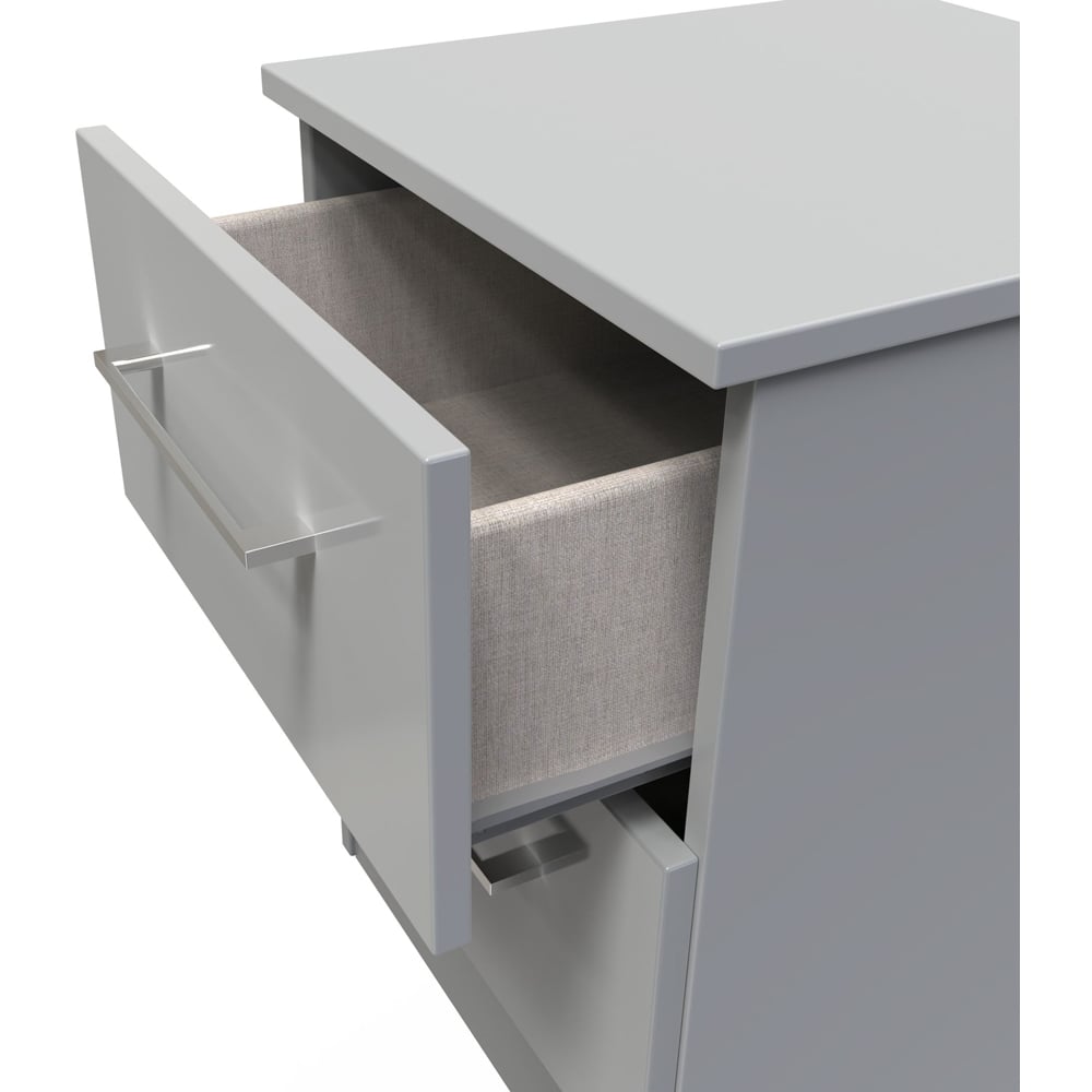 Crowndale Worcester 2 Drawer Uniform Grey and Dusk Grey Bedside Cabinet Ready Assembled Image 6