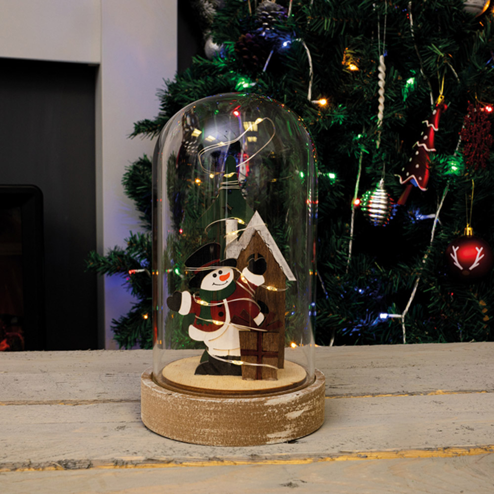 St Helens Light Up Christmas Festive Scene Cloche 20cm Image 3