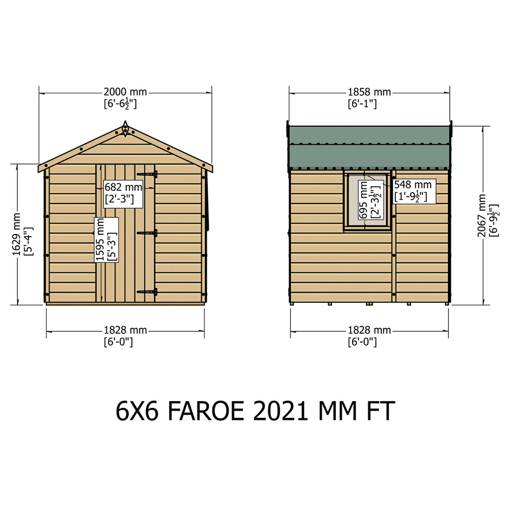 Shire Faroe 6 x 6ft Dip Treated Shiplap Shed Image 4