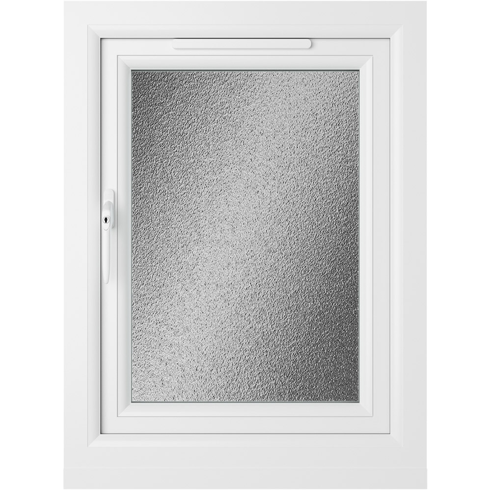 Crystal uPVC Triple Glazed Window Left Hand Side Hung White Obscure Glass 610x820mm Image 2