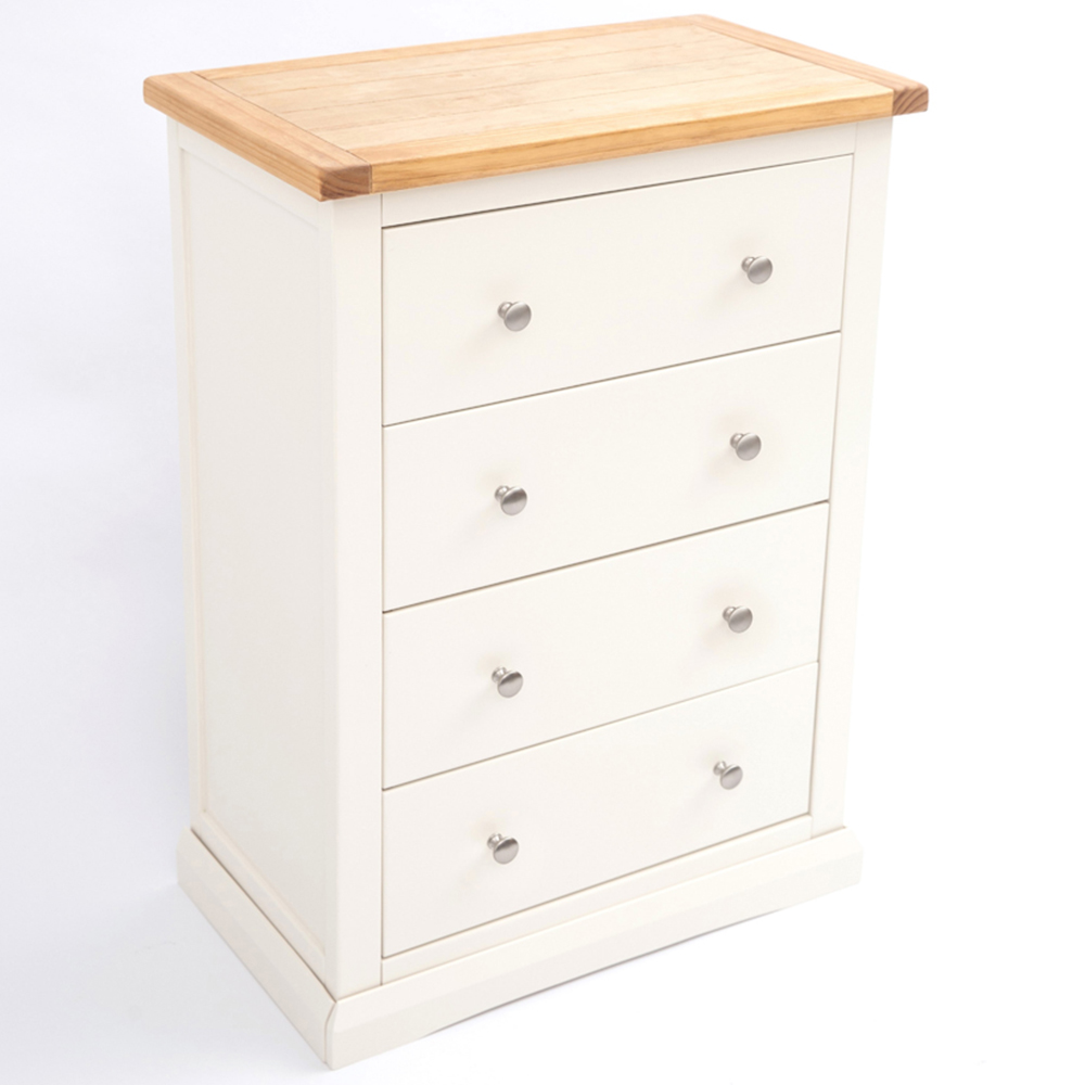 Cabinet Bits Castelli 4 Drawer Off White Chrome Knob Chest of Drawers Image 4