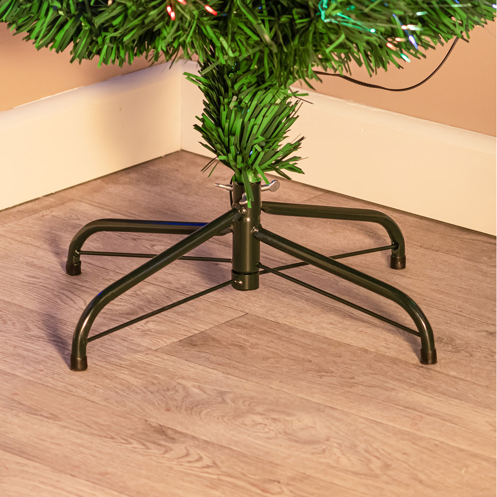 The Christmas Centre Multicolour LED Green Fibre Optic Artificial Xmas Tree with Baubles 5ft Image 6