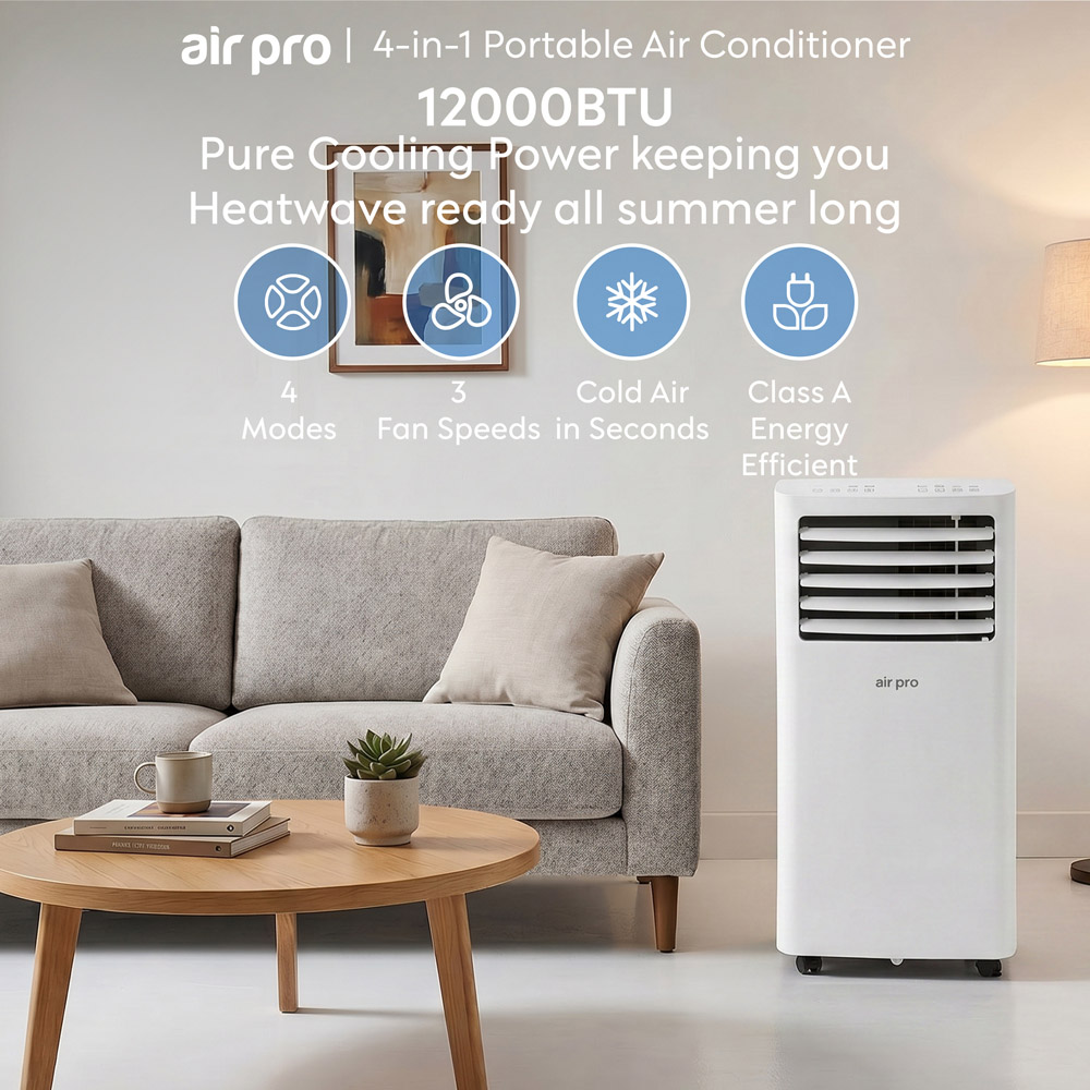 Air Pro 4-in-1 White Smart Wi-Fi Portable Air Conditioner 12000 BTU Image 3