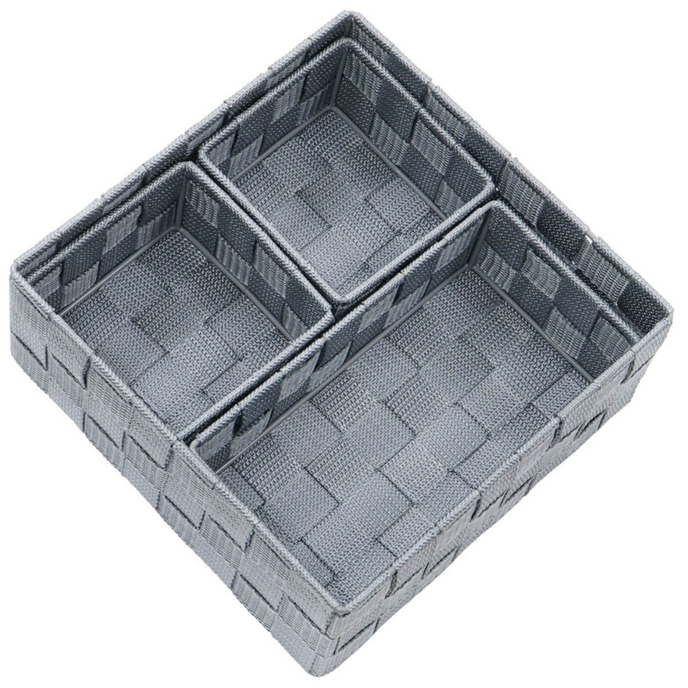 JVL Vichy Assorted Nylon Storage Basket 4 Pack Image 3