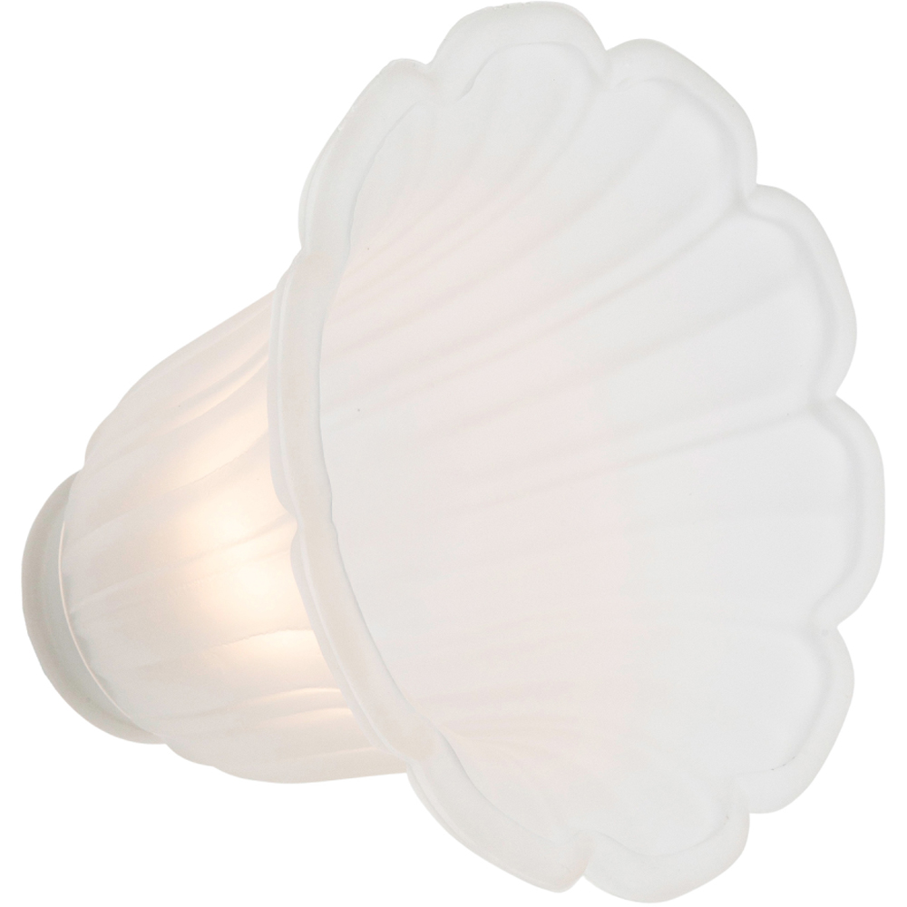 Happy Homewares Frosted White Floral Glass Shade with Slanted Opening 2 Pack Image 7
