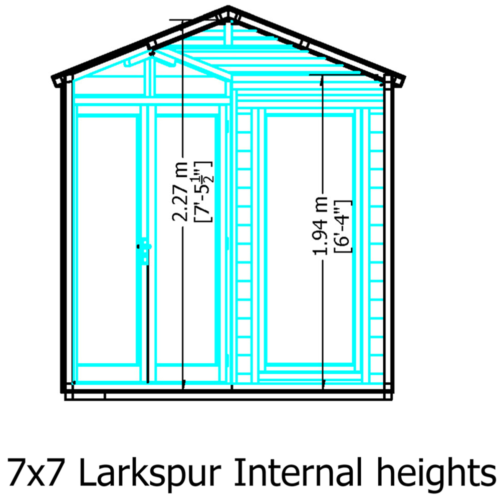 Shire Larkspur 7 x 7ft Double Door Shiplap Apex Summerhouse Image 5