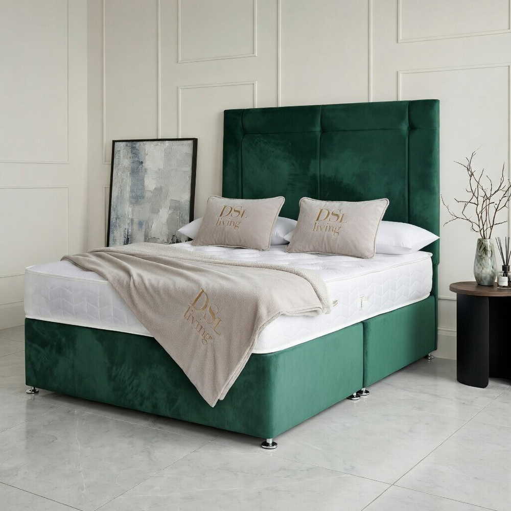 DS Living Kingsley Super King Size Green Plush Divan Bed Image 5
