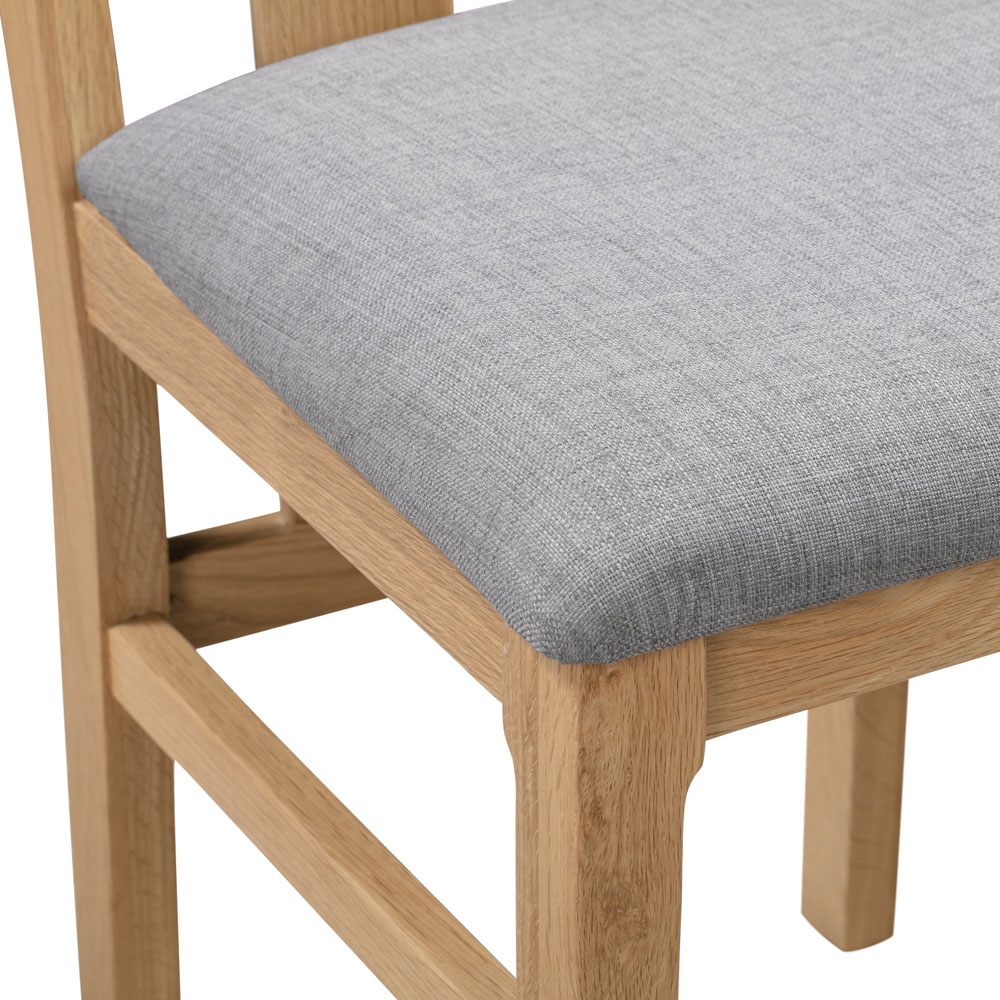 Julian Bowen Cotswold Set of 2 Oak and Veener Grey Dining Chair Image 6