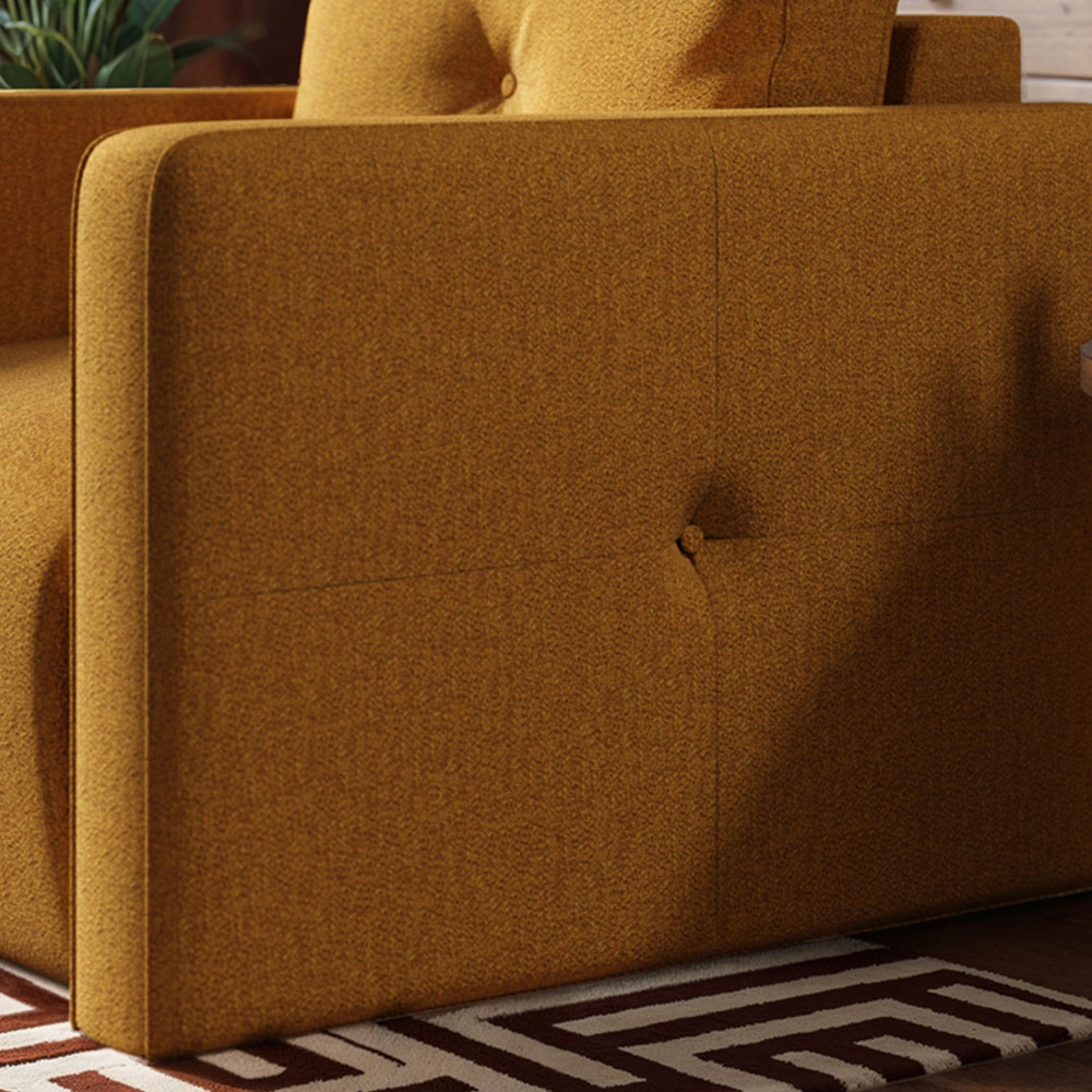 Solace+Co Wilfie Mustard Chenille Armchair Image 4