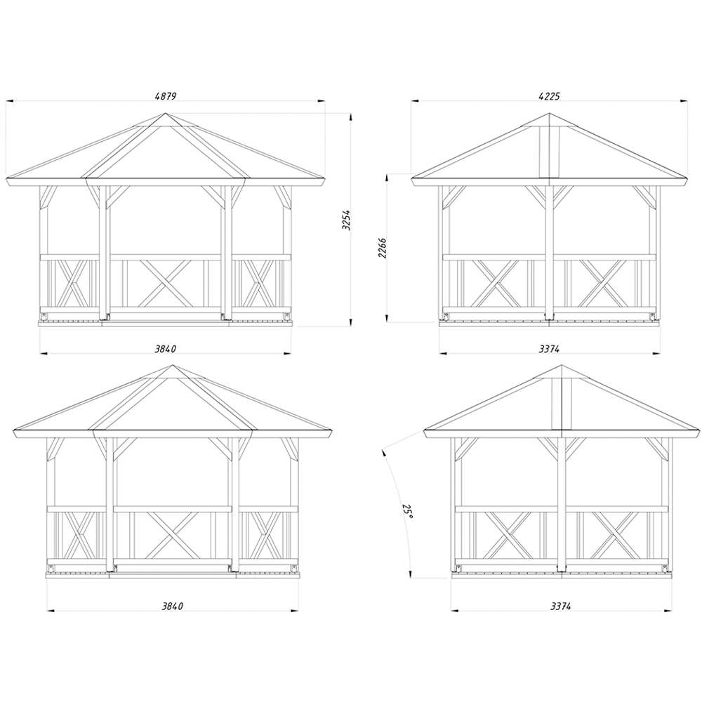 Palmako Betty 11 x 11ft Apex Hexagonal Pavilion Image 9