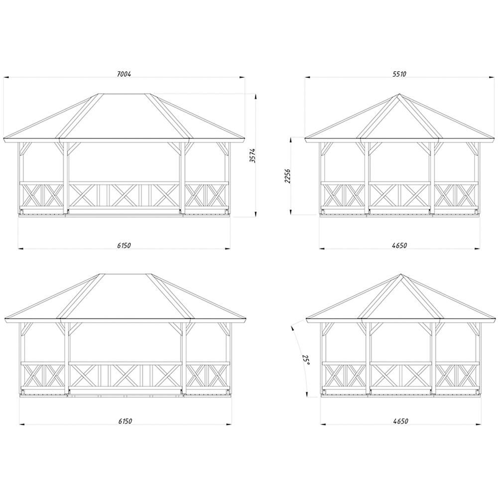 Palmako Betty 20.3 x 15.4ft Pent Octagon Pavilion Image 9