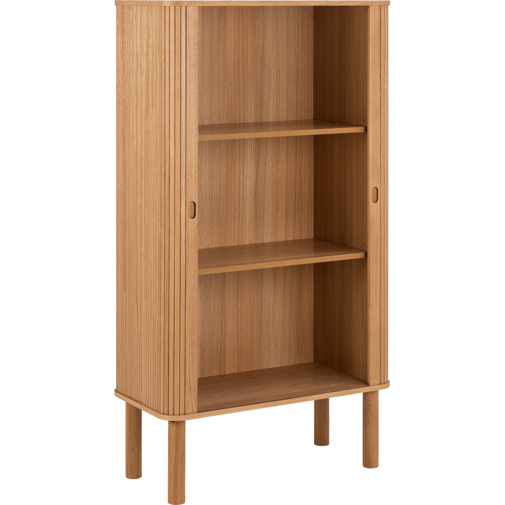 Florence Langley 3 Shelf Oak Cabinet with Sliding Door Image 5
