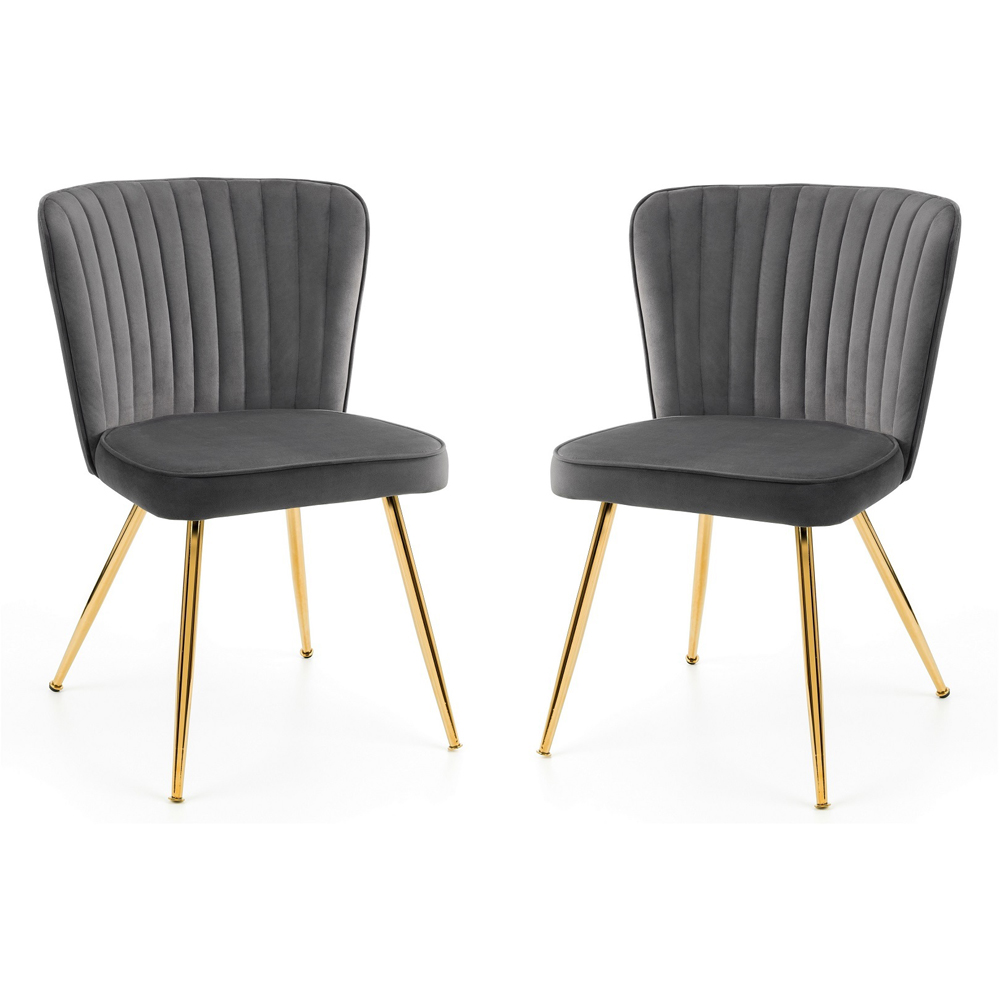 Julian Bowen Cannes Set of 2 Grey Dining Chairs Image 2