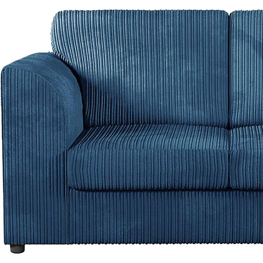 Luxor 6 Seater Marine Blue Jumbo Cord Full Back Sofa Suite Image 4
