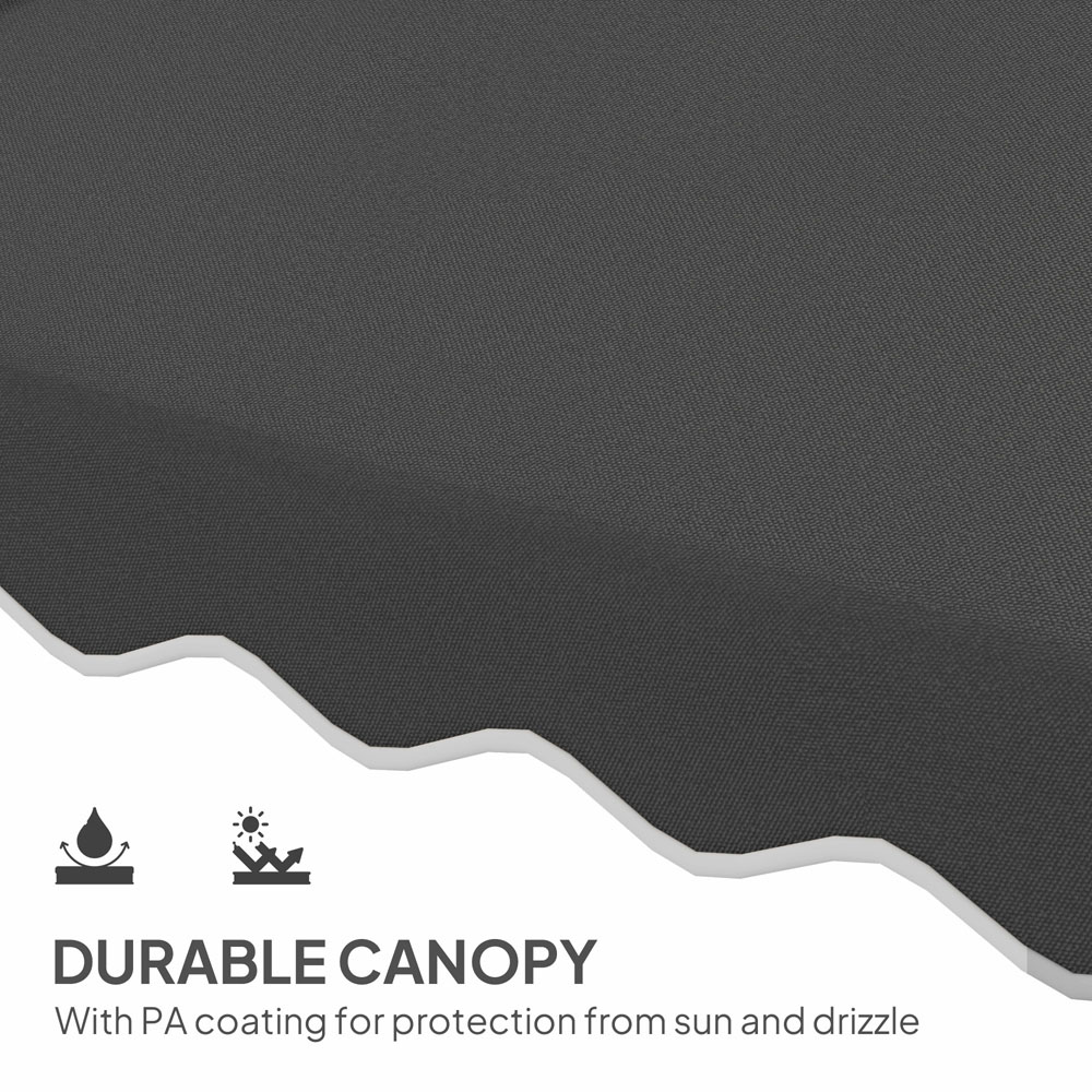 Outsunny 2 Tier Black Cantilever Parasol with Cross Base 2.5m Image 8