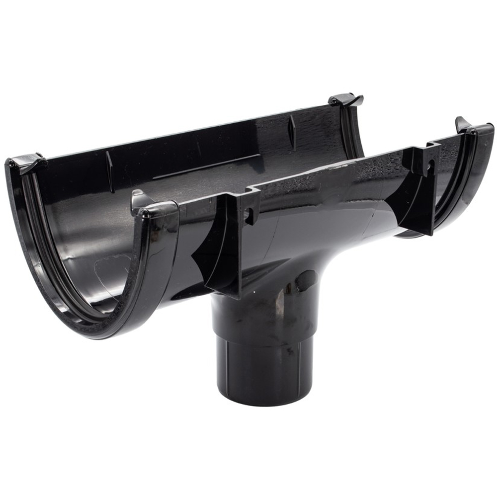 FloPlast Deepflow Hi-Cap Gutter Running Outlet Black 115 x 75mm Image 4