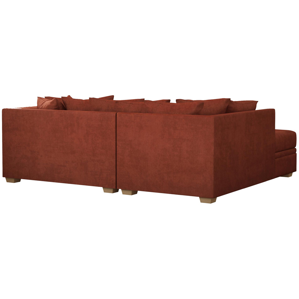 Modo 3 Seater Marmalade Plush Velvet Left Hand Scatter Back L-Shape Corner Sofa Image 5