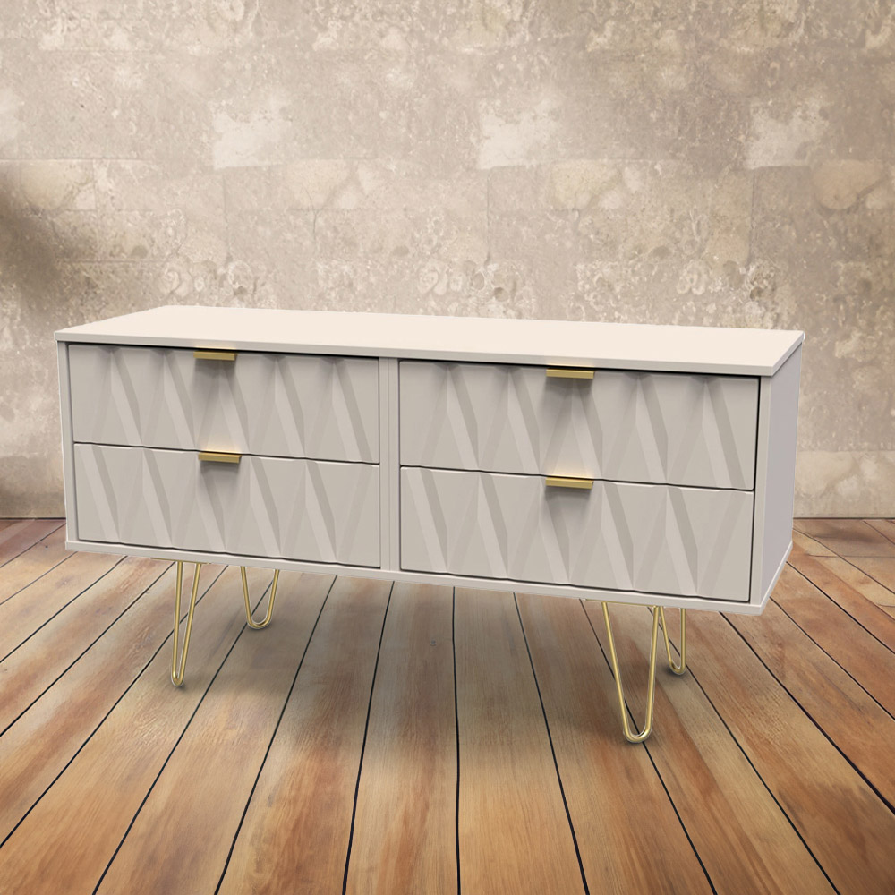 Crowndale Diamond 4 Drawer Matt Kashmir Chest of Drawers Image 1