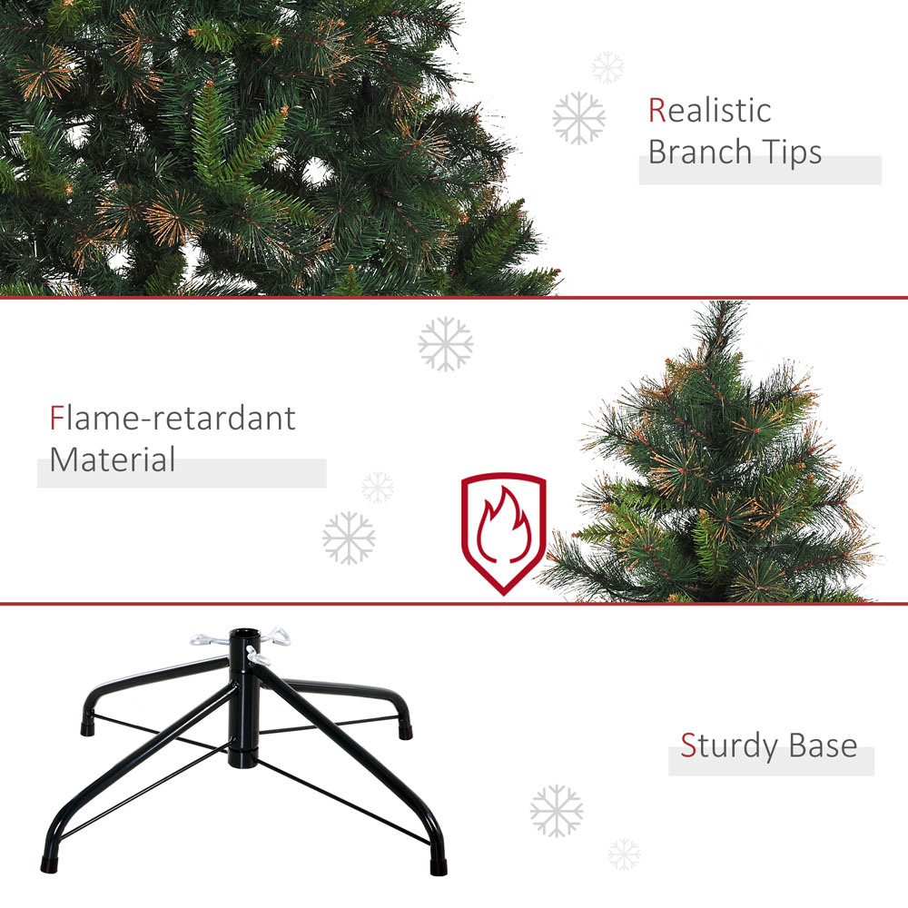 Everglow Pre-Lit Green Artificial Christmas Tree with Metal Stand 5.9ft Image 5