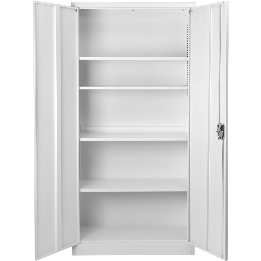 MMT Furniture Designs 2 Door Grey Stainless Steel Lockable Tall Filing Cabinet Image 5