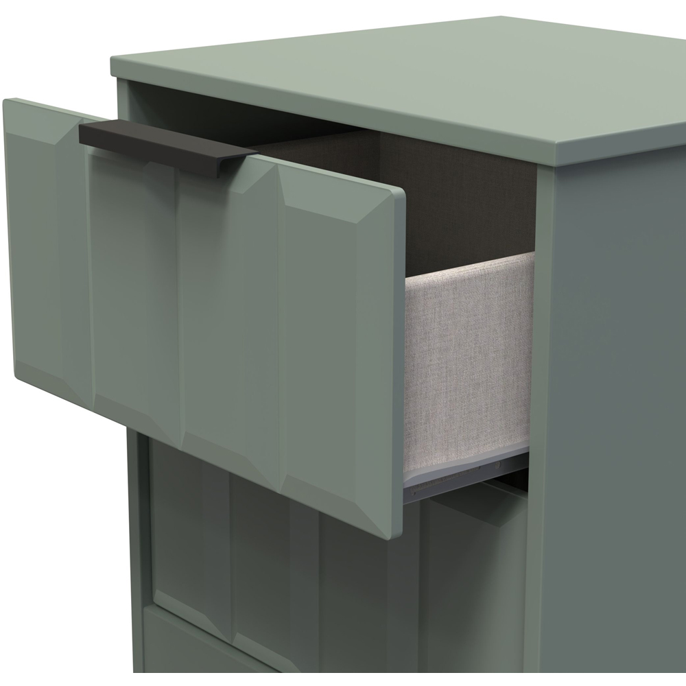 Crowndale New York 2 Drawer Reed Green Bedside Cabinet Ready Assembled Image 6