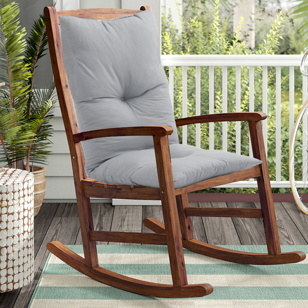 Living and Home Light Grey Cotton Garden Chair Cushion 40 x 120cm Image 5