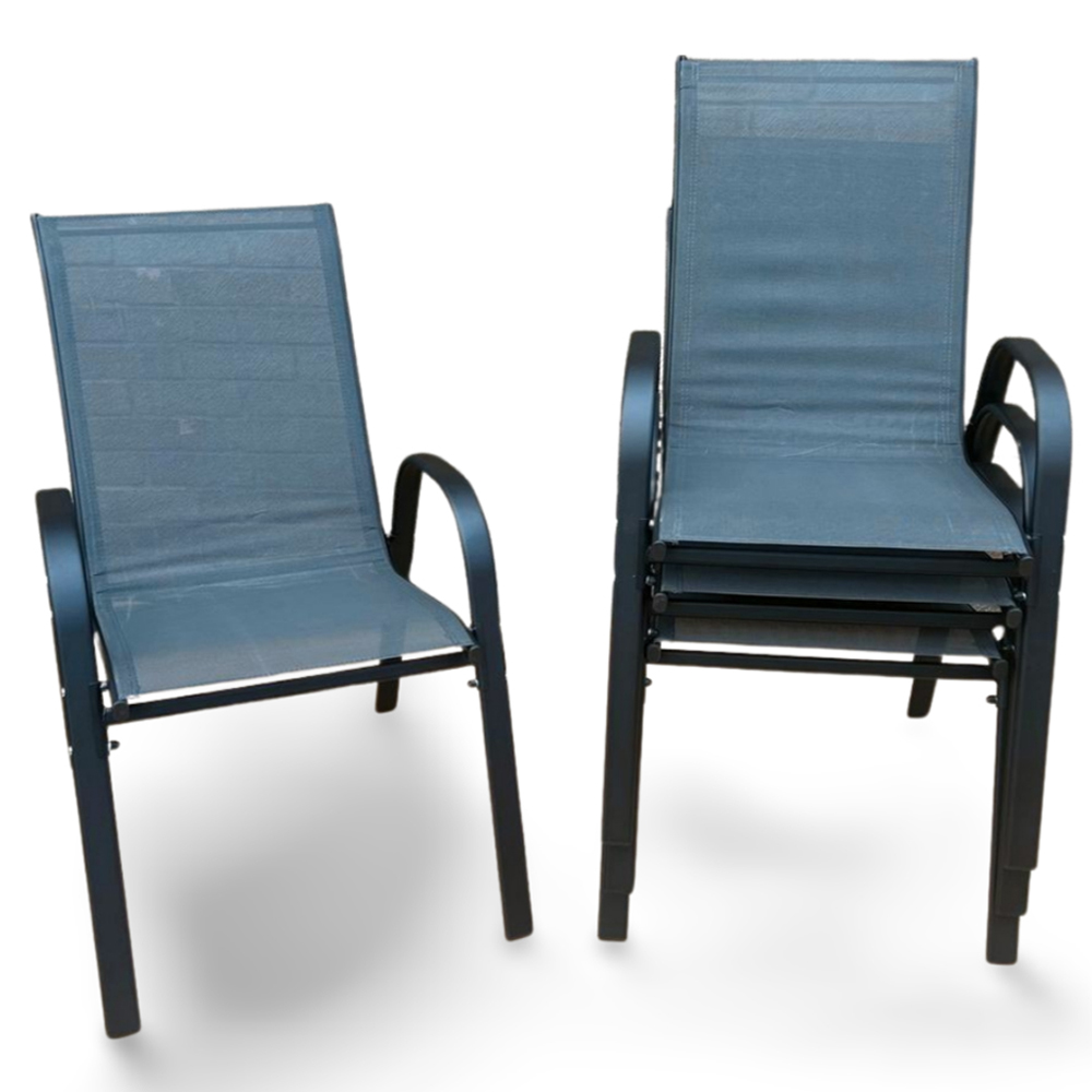 Outdoor Living Set of 4 Stacking Garden Dining Chair Image 2