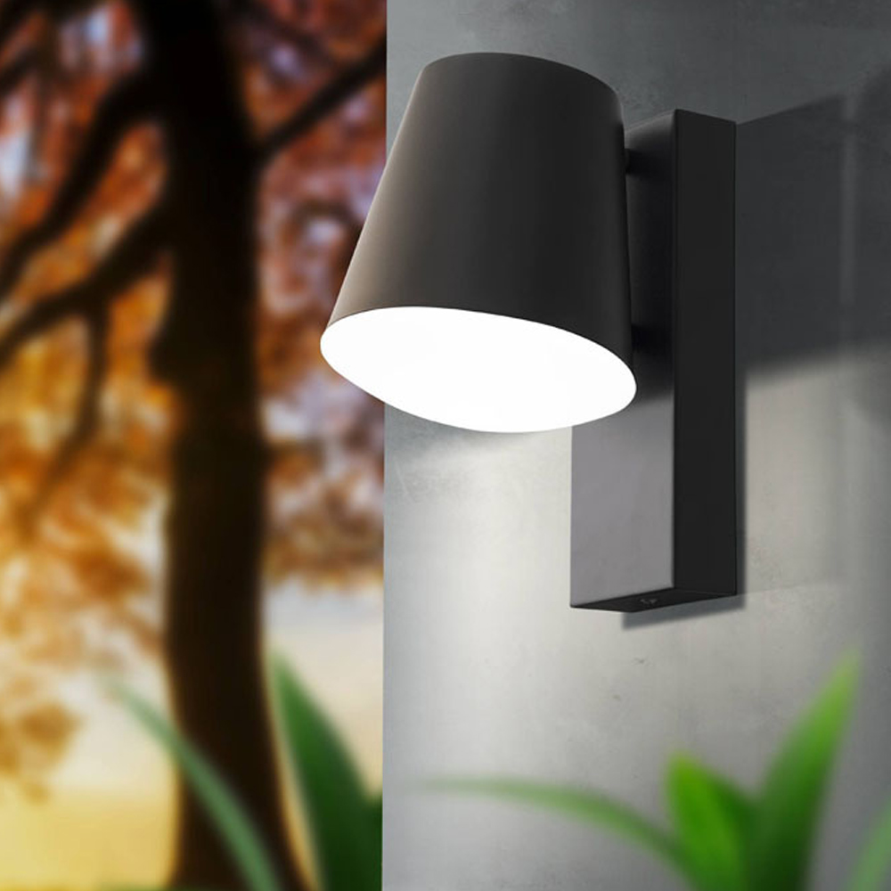 EGLO Caldiero LED Black Exterior Wall Light Image 2