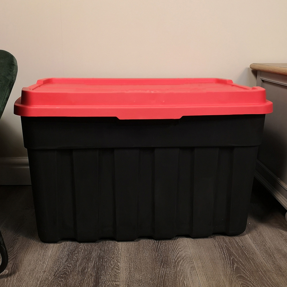 Samuel Alexander Black and Red Tuff Stackable Storage Box 140L Image 5