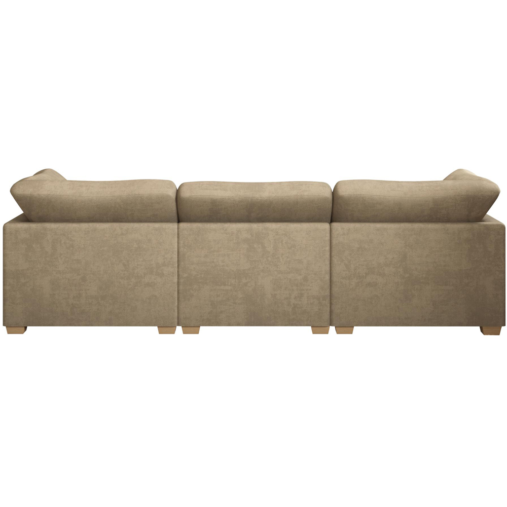 Nestle 5 Seater Mink Plush Velvet Fixed Back U-Shape Sofa Image 5